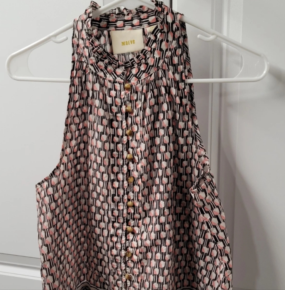 Maeve Blouse Women's Size: Small Button Sleeveless Nice